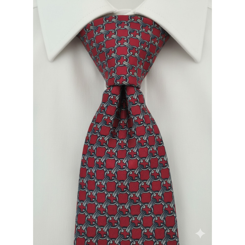 Bert Pulitzer for Lord & Taylor red chainmail tie - 59"